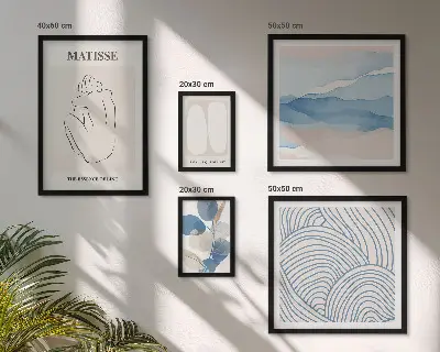 Abstrakt naturgrafik set om 5 tavlor