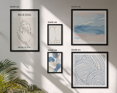 Set om 5 tavlor Snygg abstrakt naturgrafik