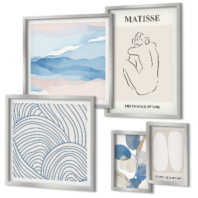 Set om 5 tavlor Snygg abstrakt naturgrafik