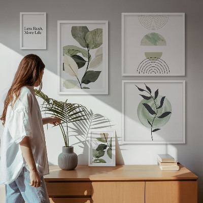 Tavelvägg med 5 tavlor Snygg grafik för växtinteriören