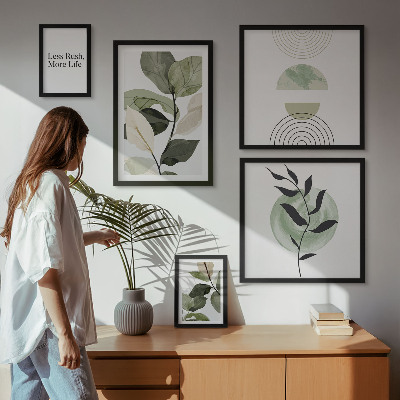 Tavelvägg med 5 tavlor Snygg grafik för växtinteriören
