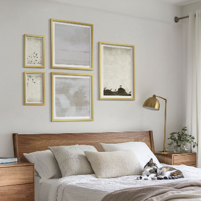 Set om 5 tavlor Minimalistiska fåglar i flykt