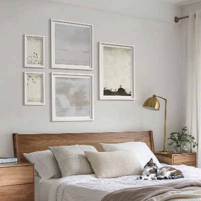Set om 5 tavlor Minimalistiska fåglar i flykt