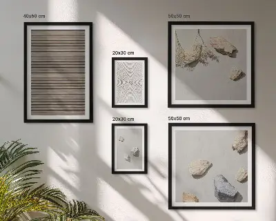 Tavelset med 5 delar naturliga texturer med trä och sten
