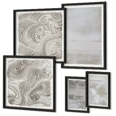Tavelset med 5 delar motiv med slitna texturer i modern stil