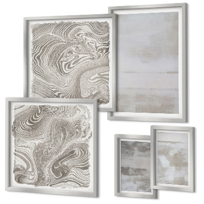 Set om 5 tavlor Slitna texturer modern stil
