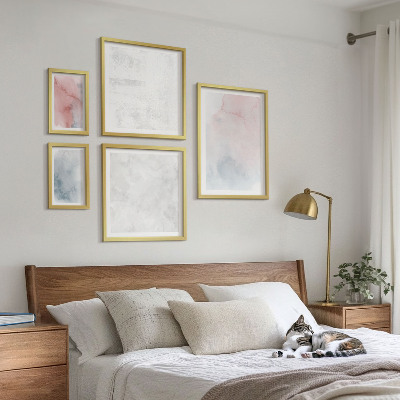 Set om 5 tavlor Pastellfärgade akvarelltexturer