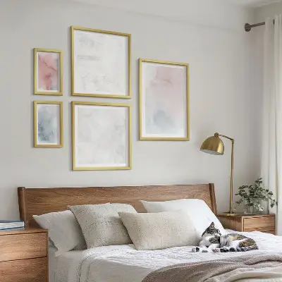 Pastellfärgade akvarelltexturer set om 5 tavlor