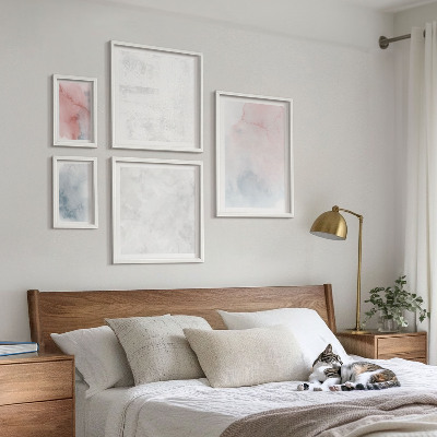 Set om 5 tavlor Pastellfärgade akvarelltexturer