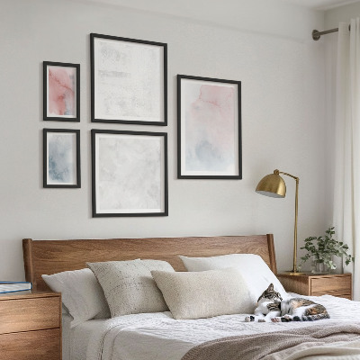 Set om 5 tavlor Pastellfärgade akvarelltexturer
