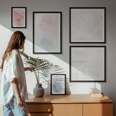Set om 5 tavlor Pastellfärgade akvarelltexturer