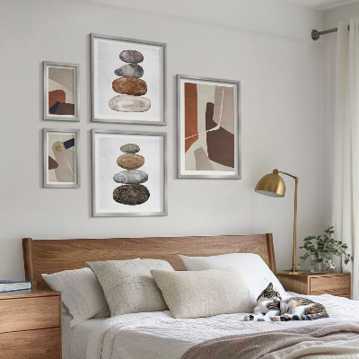 Set om 5 tavlor Abstrakt boho ny konst