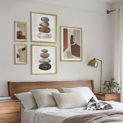 Set om 5 tavlor Abstrakt boho ny konst