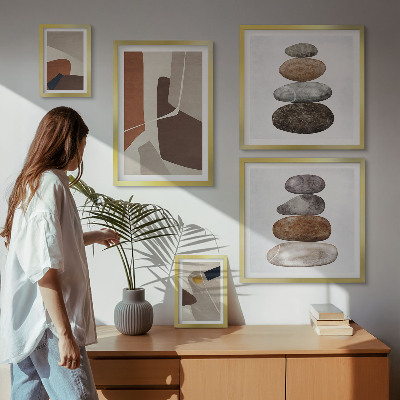 Set om 5 tavlor Abstrakt boho ny konst