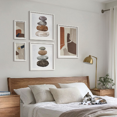 Set om 5 tavlor Abstrakt boho ny konst