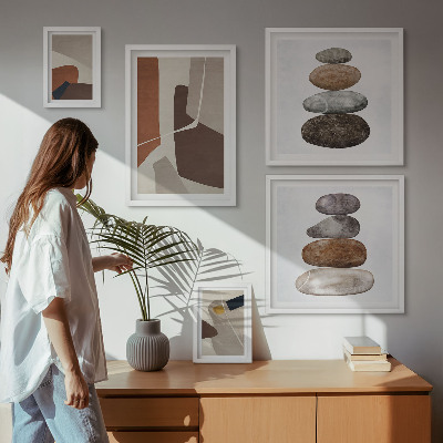 Set om 5 tavlor Abstrakt boho ny konst