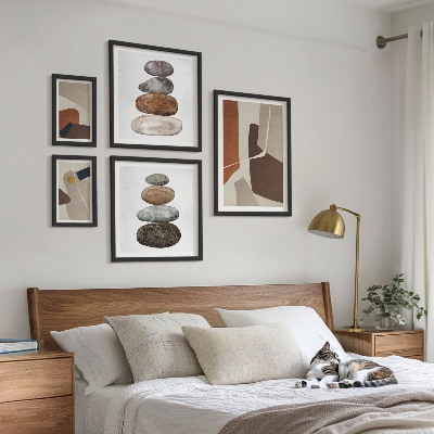 Set om 5 tavlor Abstrakt boho ny konst