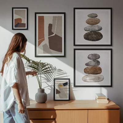 Set om 5 tavlor Abstrakt boho ny konst