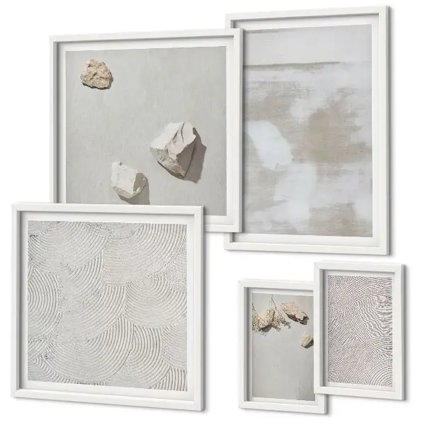 Sandstenar boho textur set om 5 tavlor