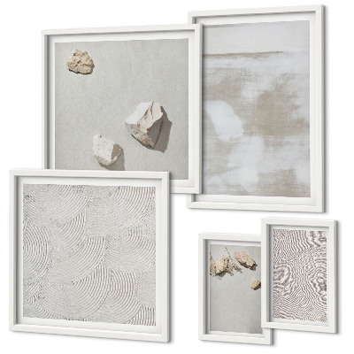 Set om 5 tavlor Sandstenar boho textur