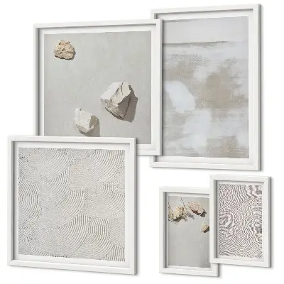 Sandstenar boho textur set om 5 tavlor
