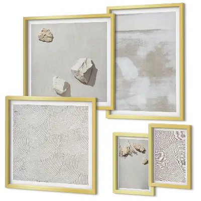 Sandstenar boho textur set om 5 tavlor