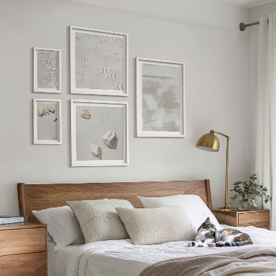 Set om 5 tavlor Sandstenar boho textur