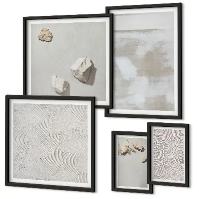 Sandstenar boho textur set om 5 tavlor