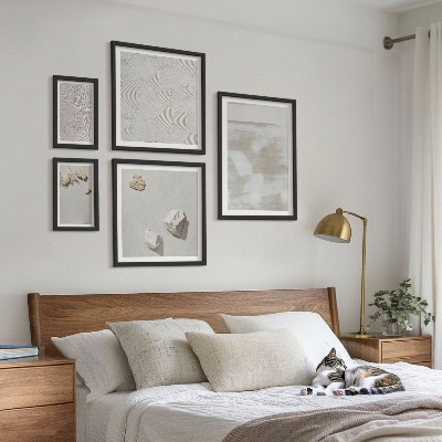 Set om 5 tavlor Sandstenar boho textur