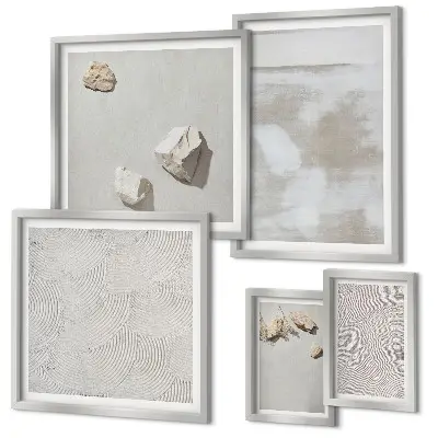 Sandstenar boho textur set om 5 tavlor
