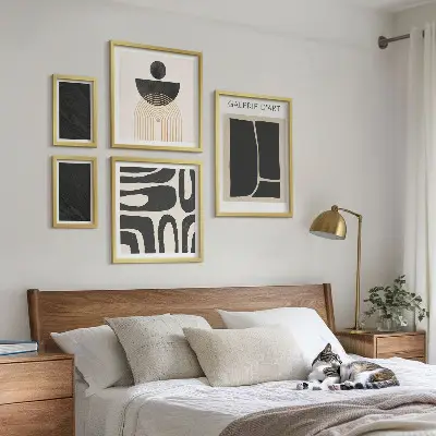 Abstrakta marmorformer set om 5 tavlor
