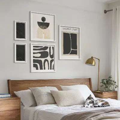 Abstrakta marmorformer set om 5 tavlor