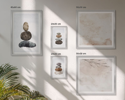 Väggdekoration tavelset Boho målning med stenar