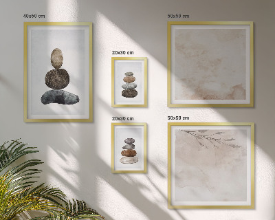 Väggdekoration tavelset Boho målning med stenar