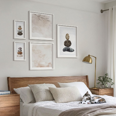 Väggdekoration tavelset Boho målning med stenar