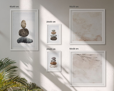 Väggdekoration tavelset Boho målning med stenar