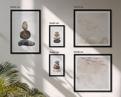 Väggdekoration tavelset Boho målning med stenar