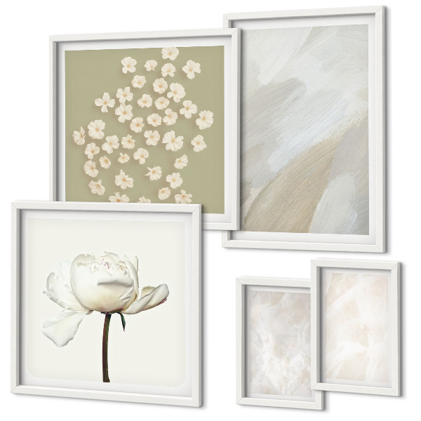 Väggdekoration tavelset Blommor moderiktiga boho texturer