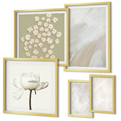 Väggdekoration tavelset Blommor moderiktiga boho texturer