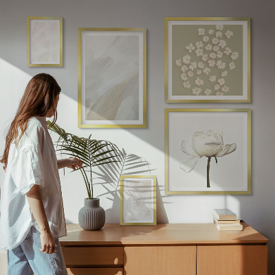 Väggdekoration tavelset Blommor moderiktiga boho texturer