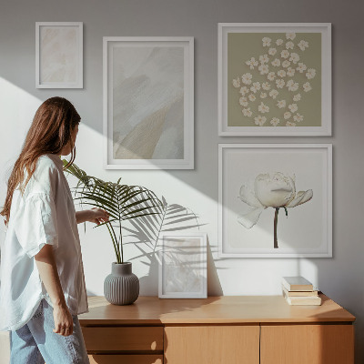 Väggdekoration tavelset Blommor moderiktiga boho texturer