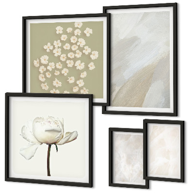 Väggdekoration tavelset Blommor moderiktiga boho texturer