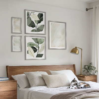 Set om 5 tavlor Ljusa färger abstrakt boho