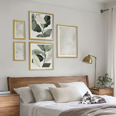 Set om 5 tavlor Ljusa färger abstrakt boho