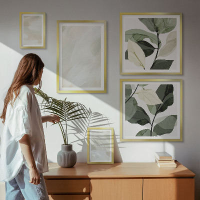Set om 5 tavlor Ljusa färger abstrakt boho