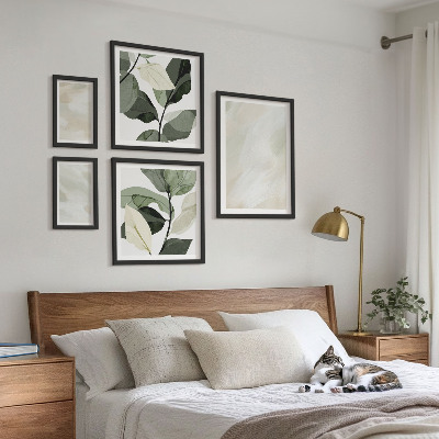 Set om 5 tavlor Ljusa färger abstrakt boho