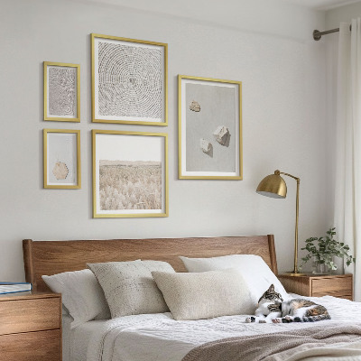 Tavelvägg med 5 tavlor Ljusa boho sandtexturer