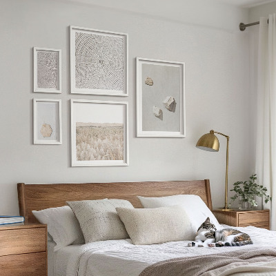 Tavelvägg med 5 tavlor Ljusa boho sandtexturer