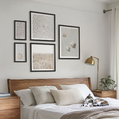 Tavelvägg med 5 tavlor Ljusa boho sandtexturer