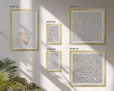 Tavelset väggdekoration med ljusa sandtexturer i boho-stil